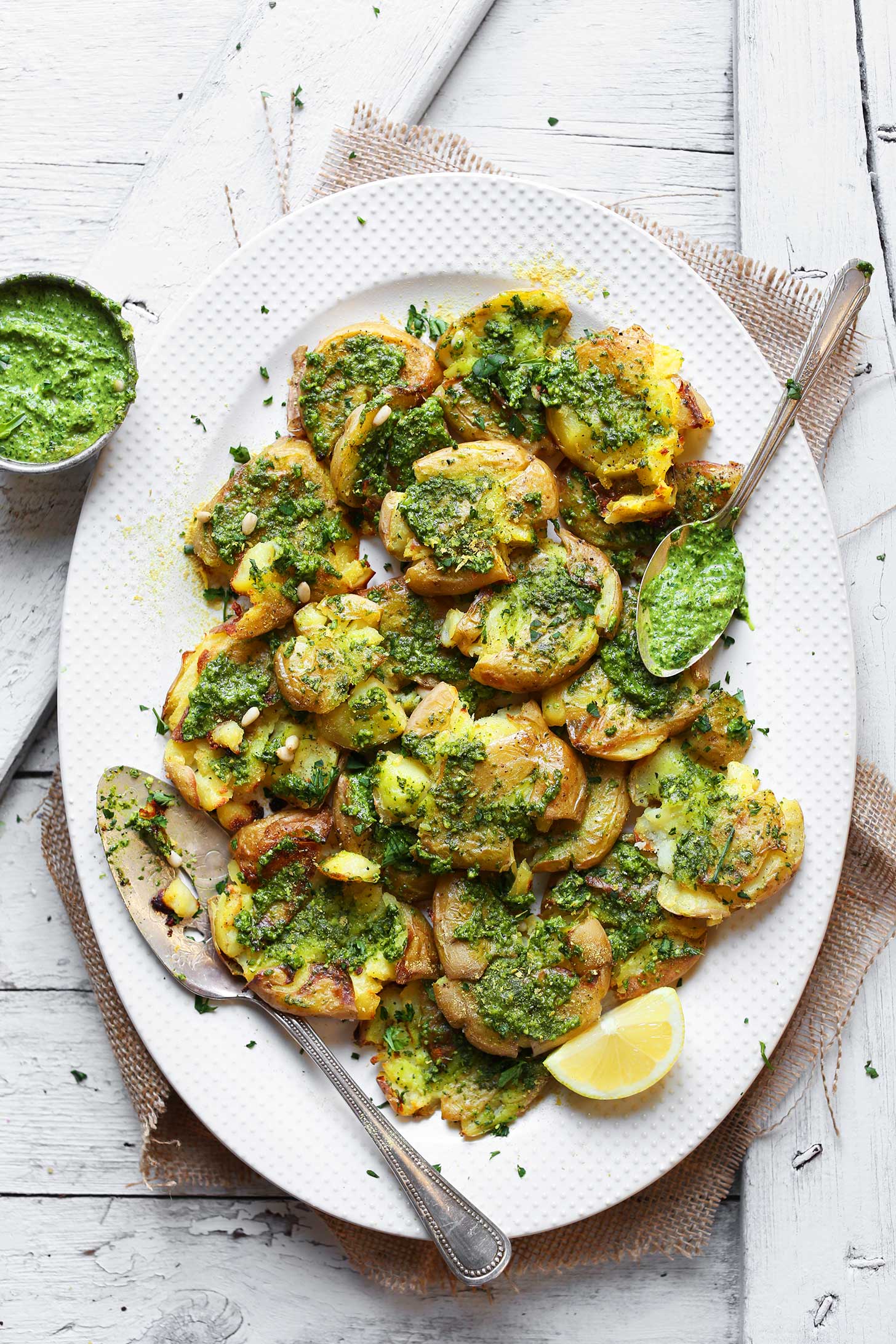 Pommes de terre rôties au pesto ail