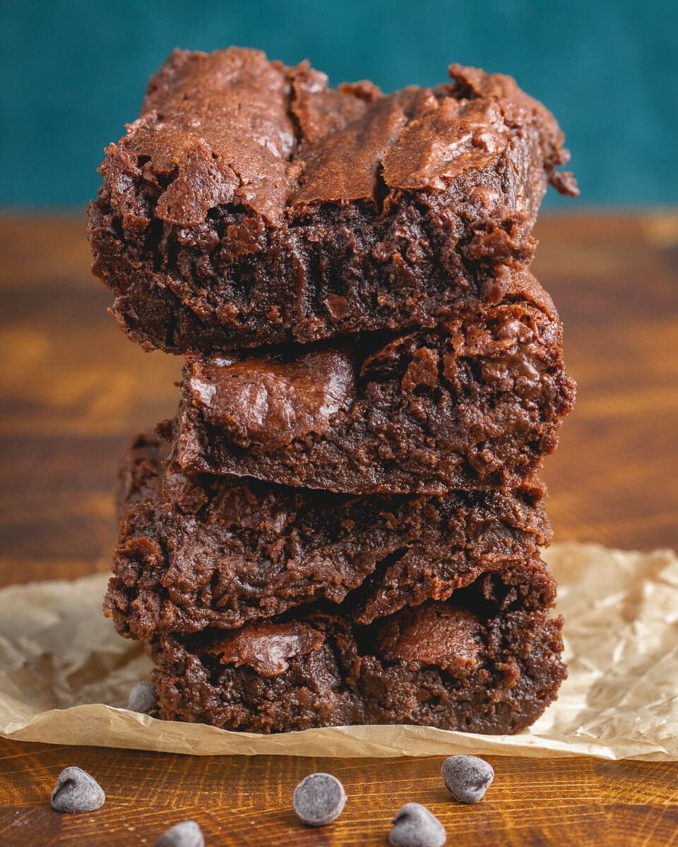Triple chocolate vegan brownies