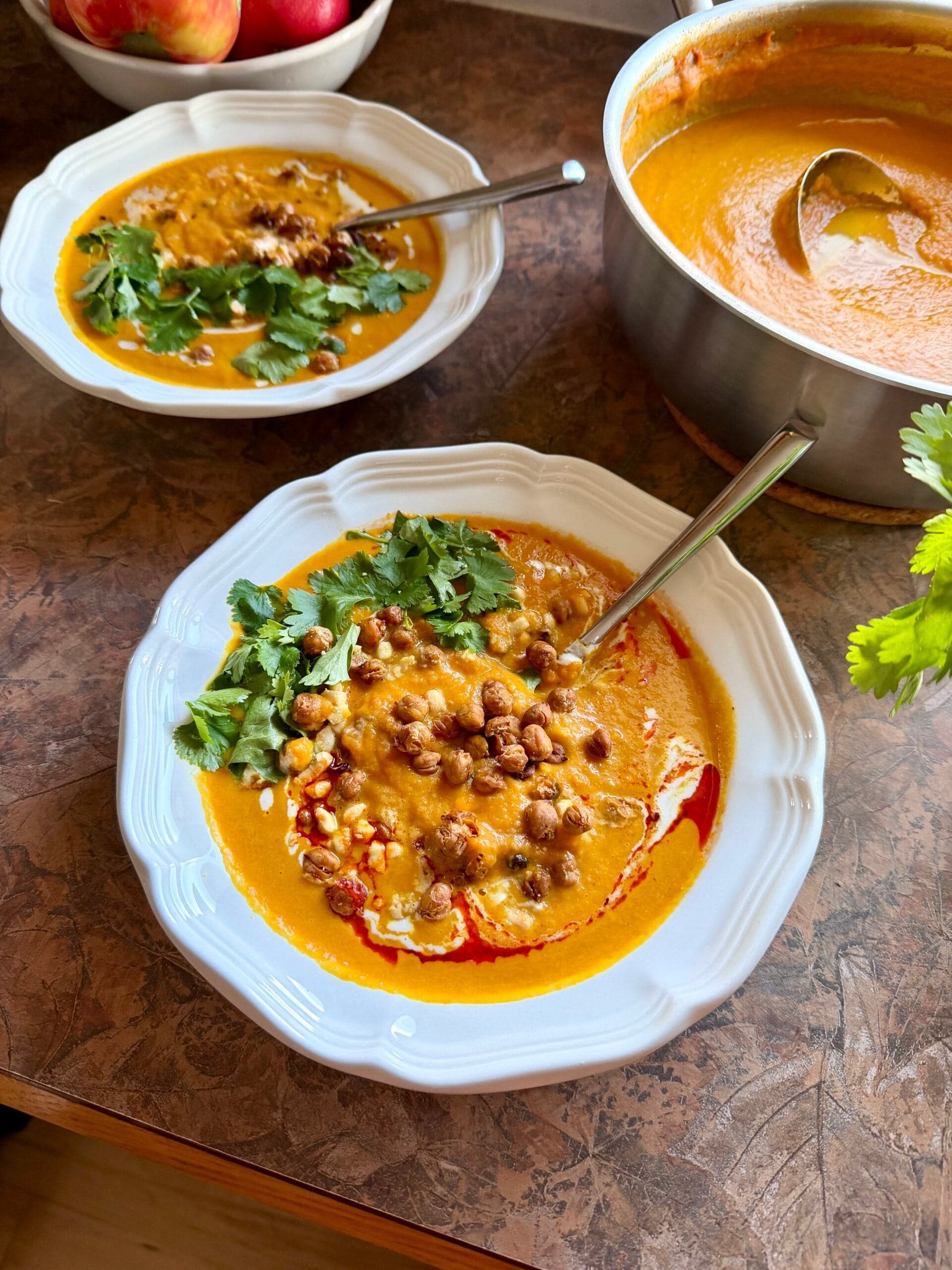 Soupe carotte-gingembre crémeuse